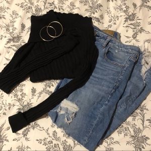 Ribbed Black Turtleneck